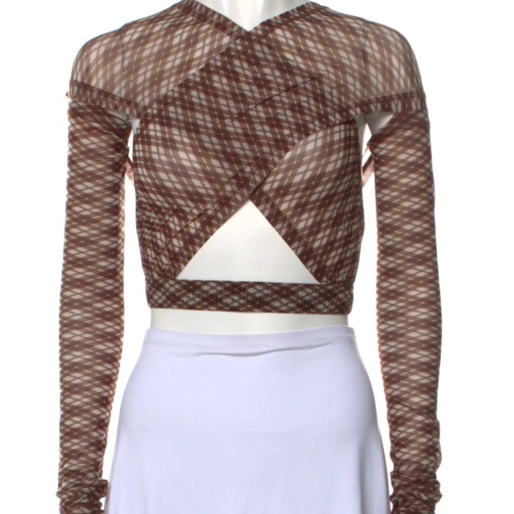 KNWLS Printed Crew Neck Crop Top